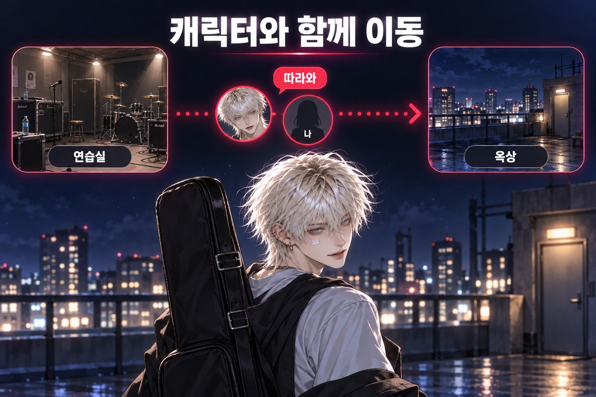 캐릭터와 함께 이동
